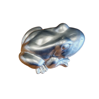 Βάτραχος κεραμικός σε ασημί χρώμα