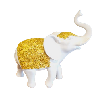 Ελέφαντας λευκός χρυσός διακοσμητικός