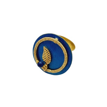 Δαχτυλίδι ρυθμιζόμενο γαλάζιο τυρκουάζ χρυσό