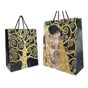 Τσάντα δώρου μεγάλη Klimt/Kiss & Tree black