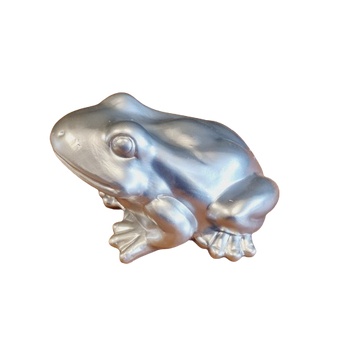 Βάτραχος κεραμικός σε ασημί χρώμα