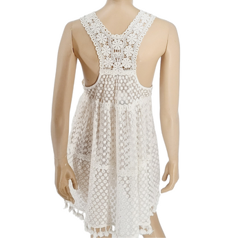 Φόρεμα τούνικ λευκό χρώμα one size