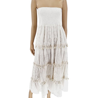 Φόρεμα μακρύ στράπλες λευκό (one size)
